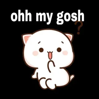 😳 ohh my gosh lindo, gato, dibujos animados, sorprendido, impactado telegram sticker