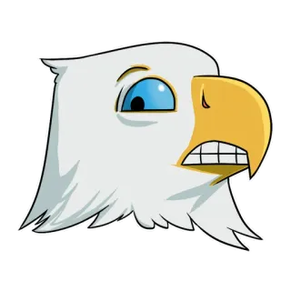 😬 aigle, oiseau, dessin animé, animal, autocollant telegram sticker