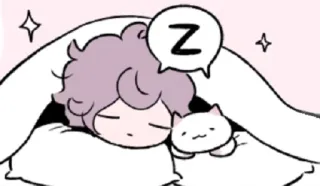 🛌 Z Schlaf, schlafend, süß, Katze, Cartoon, Traum telegram sticker