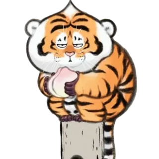 🙄 tigre, cartone animato, animale, adesivo, pesca, carino telegram sticker