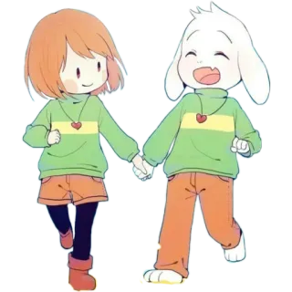 ♥️ Chara Undertale video game, cute, anime, friends, happy, smiling, undertale, azriel telegram sticker
