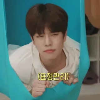 😑 표정관리 ekspresja, twarz, zarządzanie, koreański, tekst telegram sticker