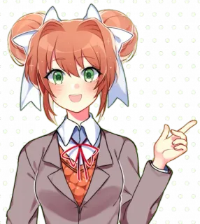 💚 Monika Doki Doki Literature Club! anime, girl, schoolgirl, doki doki literature club, monika telegram sticker