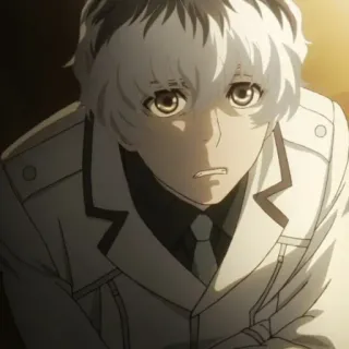 😢 Ken Kaneki Tokyo Ghoul Аниме, Персонаж, Гуль, Белые волосы, Портрет telegram sticker