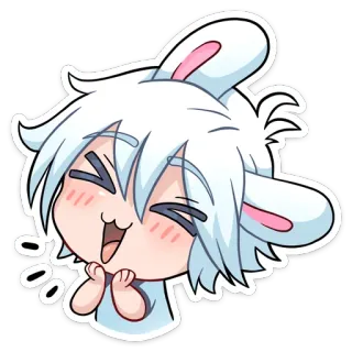 ☺️ Anime, Chibi, Lapin, Kawaii, Mignon, Dessin animé, Personnage telegram sticker