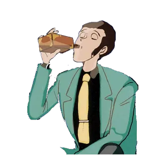🍹 Arsène Lupin III Lupin the 3rd Anime, Lupin, Trinken, Gentleman-Dieb, Lupin der Dritte, Animation telegram sticker