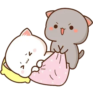 😴 kucing, anak kucing, lucu, kartun, persik, mengantuk, ceria telegram sticker