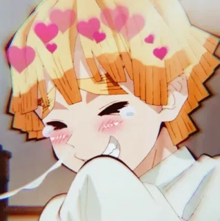 😂 Zenitsu Agatsuma Demon Slayer Anime, Demon Slayer, Zenitsu, Zenitsu Agatsuma, Corações, Fofo whatsapp sticker