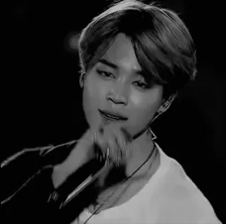 ♟ Jimin kpop, singer, idol, portrait, black and white telegram sticker
