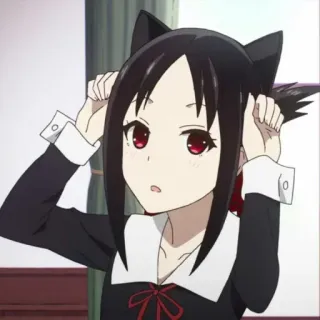 🐱 Kaguya Shinomiya Kaguya-sama: Love Is War Аниме, Кошачьи ушки, Кагуя, Шиномия, Каваий, Милый telegram sticker