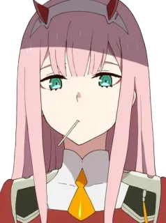 🍭 Zero Two Darling in the Franxx 애니메이션, 제로투, 달링 인 더 프랑키스, 만화, 애니, 캐릭터, 사탕 telegram sticker