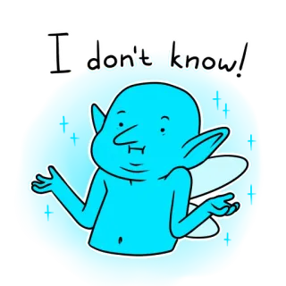 🤷‍♀️ I don't know! Dibujo animado, Hada, Alas, Pregunta, Confundido, Azul, Divertido telegram sticker