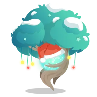 🌳 tree, winter, christmas, snow, ornaments, holiday, decoration telegram sticker