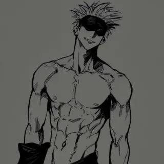 🖤 Gojo Satoru Jujutsu Kaisen anime, manga, gojo satoru, jujutsu kaisen, shirtless, fanart whatsapp sticker