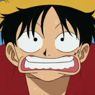 👒 Luffy One Piece Anime, Kreskówka, Luffy, One Piece, Postać, Śmieszne, Słomkowy kapelusz telegram sticker