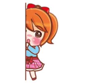👀 kawaii, anime, hoạt hình, cô gái, dễ thương, minh họa telegram sticker