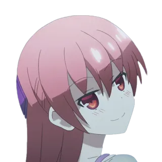 😏 Anime, Cô gái, Tóc hồng, Tự mãn, Nhân vật, Dễ thương telegram sticker