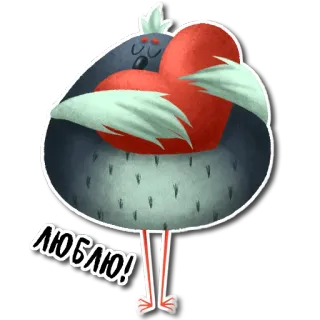 ❤ ЛЮБЛЮ! любовь, птица, сердце, милый, мультфильм, привязанность, крылья whatsapp sticker