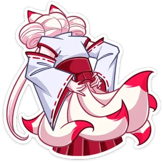 😖 Anime fille, Fille renard, Kemonomimi, Kawaii, Sticker anime, Mignon telegram sticker
