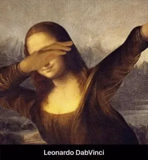 😜 Mona Lisa Leonardo DaVinci Mona Lisa, Dab, Da Vinci, Leonardo da Vinci, Arte, Pintura, Renacimiento whatsapp sticker