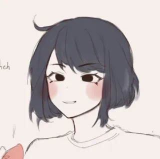 🌟 heh dziewczyna anime, uśmiech, słodki, rumieniec, kreskówka telegram sticker