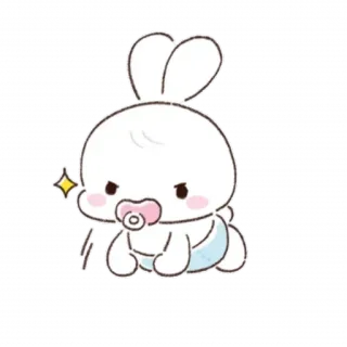 😕 lapin, bébé, mignon, animal, dessin animé whatsapp sticker