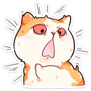 ❤️ kat, cartoon, dier, uitgeput, moe, gestresst, gapen whatsapp sticker