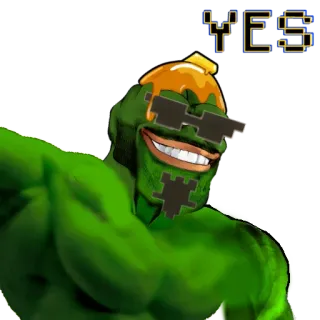 ✅ Pepe the Frog YES มีม, เปเป้, ใช่, กบ, มีมอินเทอร์เน็ต telegram sticker
