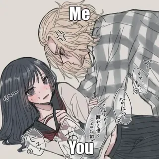 🤔 Me
You Anime, Paar, Cartoon, Gewalt, Aggression whatsapp sticker