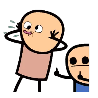 😒 氰化物和快乐, 卡通, 中指, 冒犯, 粗鲁 whatsapp sticker