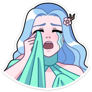 😭 плачет, грустно, слезы, женщина, эмоциональный, мультфильм telegram sticker