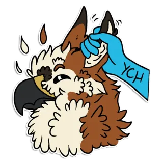 💆 YCH sticker, furry, cartoon, animal, character, cute telegram sticker