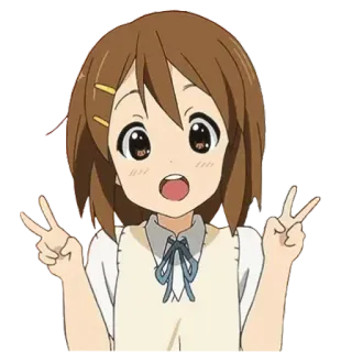✌ Yui Hirasawa K-On! Anime, Personaggio, Carino, Ragazza, K-On, Yui Hirasawa whatsapp sticker