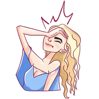 🤦‍♀️ Facepalm, Teleurstelling, Blond, Expressie, Cartoon telegram sticker