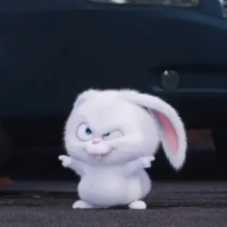 😏 Snowball The Secret Life of Pets милый, зайчик, кролик, мультфильм, животное, питомец telegram sticker