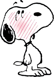 😳 Snoopy Peanuts 犬, 漫画, 照れる, 恥ずかしがり屋, 可愛い, コミック telegram sticker