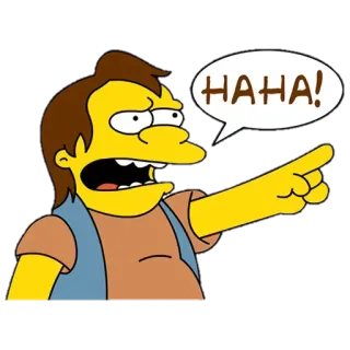 😆 Nelson Muntz The Simpsons HAHA! cartoon, The Simpsons, Nelson Muntz, laughter, haha telegram sticker