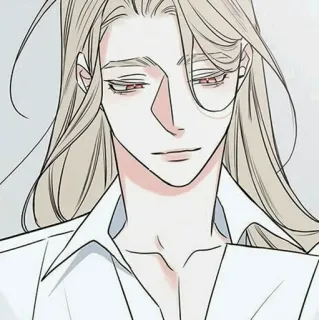 🧬 hombre, anime, pelo largo, triste, retrato telegram sticker