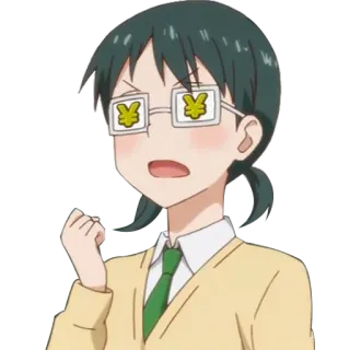 🤑 anime, money, glasses, excited telegram sticker