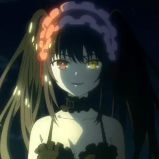 😊 Kurumi Tokisaki Date A Live อนิเมะ, ผู้หญิง, มืด, โกธิค, ตัวละคร whatsapp sticker