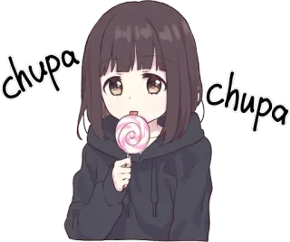 🤤 chupa chupa anime, girl, lollipop, cute, chupa, sweet, cartoon telegram sticker