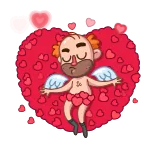 ❤️ Cupid kupido, miłość, serce, walentynki, anioł, romantyczny whatsapp sticker