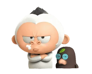 😤 cartoon, monkey, angry, character, funny, illustration whatsapp sticker