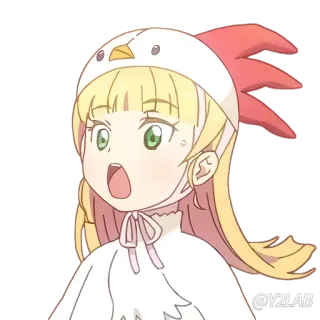 🐔 Аниме, Курица, Персонаж, Девушка, Милый, Стикер whatsapp sticker