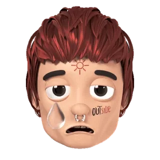 😢 OUTSIDE cartoon, sad, tear, face telegram sticker