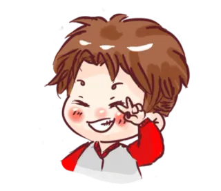 ✌ cartoon, cute, peace, character, smile telegram sticker