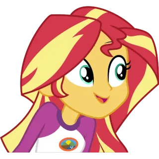 😄 Sunset Shimmer My Little Pony: Equestria Girls sunset shimmer, equestria girls, kartun, animasi, karakter, gadis telegram sticker