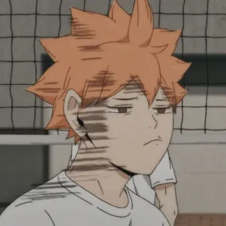 🍊 Hinata Shoyo Haikyuu!! Anime, Haikyuu!!, Hinata Shoyo, Postać, znudzony, wyczerpany telegram sticker