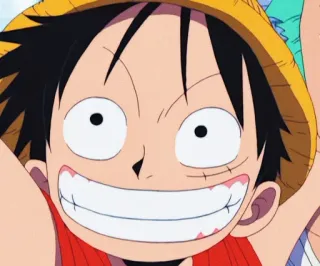 😃 Luffy One Piece Anime, Kartun, Monkey D. Luffy, One Piece, Karakter telegram sticker