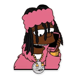 📞 Chief Keef 래퍼, 음악, chief keef, 만화, 휴대폰 telegram sticker